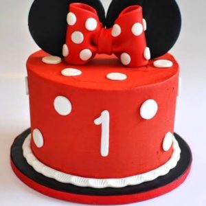 1344) 4 Tier Red & Black Topsy Turvy Cake - ABC Cake Shop & Bakery